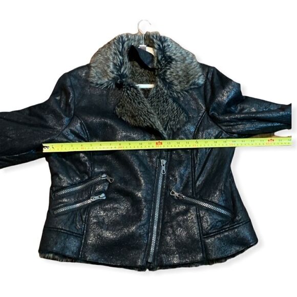 bernardo Collection Faux Fur Vegan Leather Moto Jacket - Picture 11 of 12